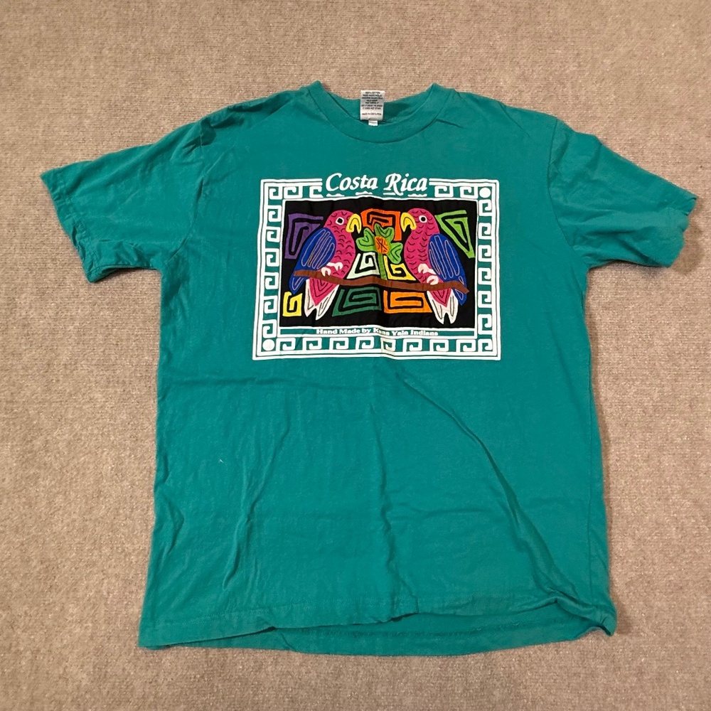 Indios Siamarmola Costa Rica Bird Shirt Handmade By Kuna Yala Indians Size Large